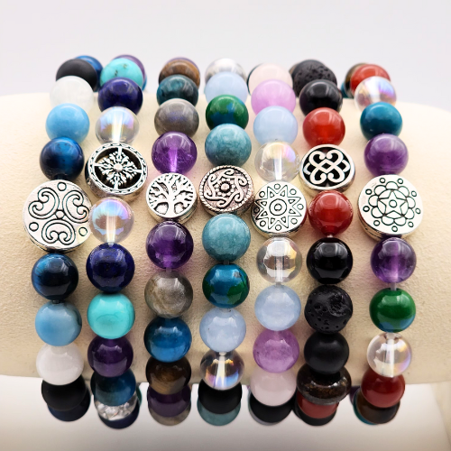 Multicolored ascension bracelets for spiritual alignment and higher self connection.