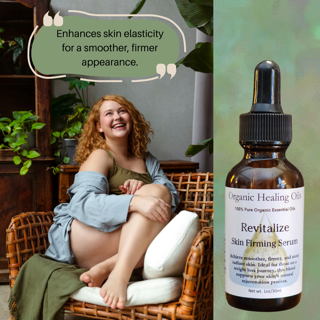 NEW Revitalize Skin Firming Serum for smoother, firmer skin after weight loss 30ml Dropper Bottle by Organic Healing Oils.