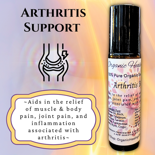 Arthritis Support Essential Oil roller for joint and muscle pain relief, therapeutic-grade essential oils and carrier oils.