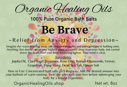 Label for Emotional Harmony | Concentrated Essential Bath Salts | Be Brave