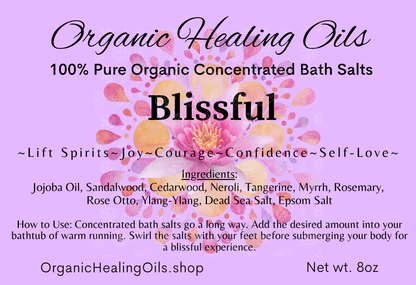 Label for Emotional Harmony | Concentrated Essential Bath Salts | Blissful