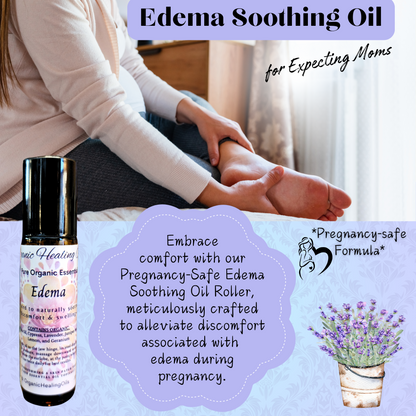 Edema soothing oil roller for pregnancy relief, featuring essential oils for edema discomfort during pregnancy.