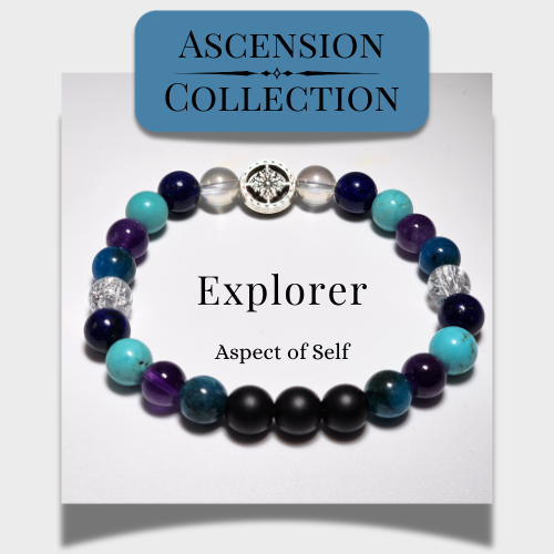 Ascension Bracelet for exploration and discovery with Archangel Jophiel alignment, featuring colorful beads symbolizing spiritual growth.