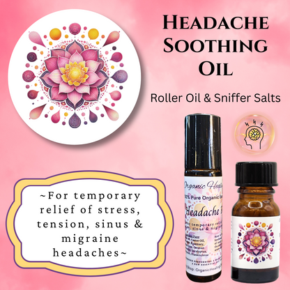 AD for Headache Soothing Oil- For temporary relief of stress, tension, sinus & migraine headaches.