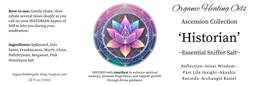 Ascension Collection Sniffer Salts - Spiritual Growth 10ml Historian Blend with Amethyst for Inner Wisdom and Reflection.