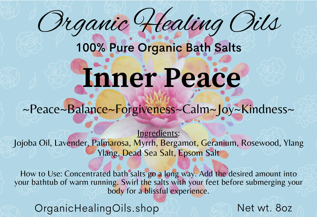 Label for Emotional Harmony | Concentrated Essential Bath Salts | Inner Peace