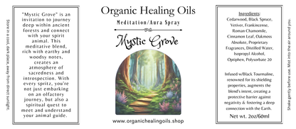 Meditation Aura Spray - Mystic Grove for Spiritual Grounding & Forest Wisdom, 2oz/60ml.