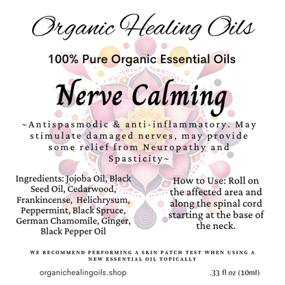 Nerve Calming Essential Oil Blend | 10ml Roller - Organic Healing Oils