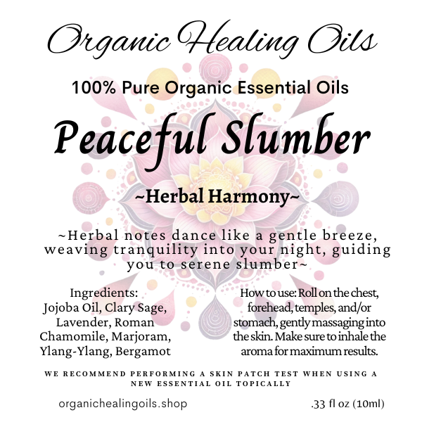 Peaceful Slumber | Natural Sleep Aid | 10ml Roller and Sniffer Salts - Organic Healing Oils