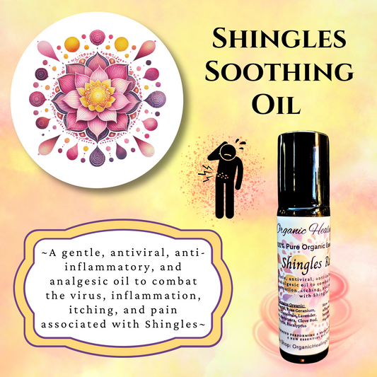 Shingles Soothing Oil 10ml roller for skin comfort with essential oils blend.