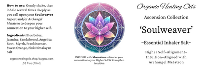 Organic Healing Oils Ascension Collection Spiritwalker Spiritual Ascension Aromatherapy Inhaler with Moonstone for higher self-alignment.
