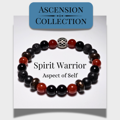 Ascension Bracelet featuring Spirit Warrior design with sacred beads for grounding and protection, aligned with Archangel Michael.